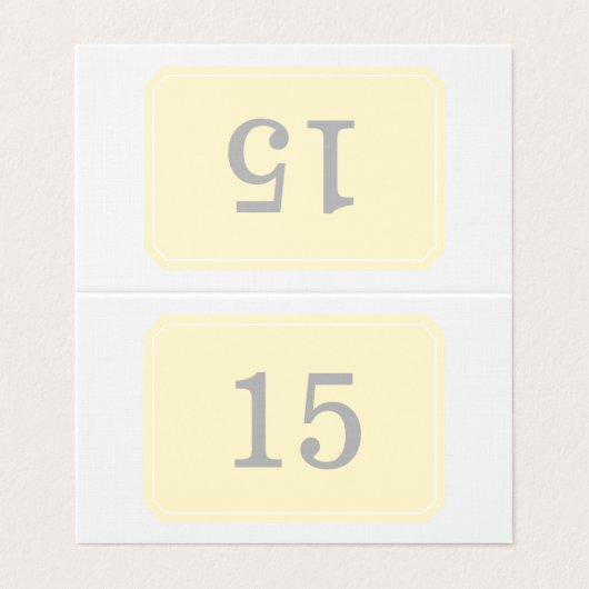 Carte de table pliée Jaune Simplement Élégante (Outside Unfolded)