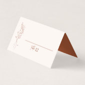 Carte de table pliée mariage orange brûlé minimali (Front)