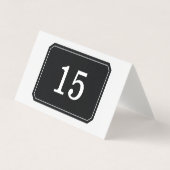 Carte de table pliée noire tout simplement élégant (Front)