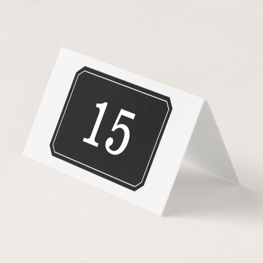 Carte de table pliée noire tout simplement élégant (Front)