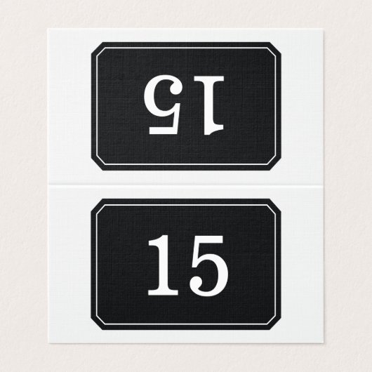 Carte de table pliée noire tout simplement élégant (Outside Unfolded)