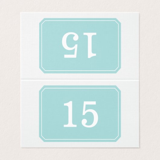 Carte de table pliée Turquoise Simplement Élégante (Outside Unfolded)