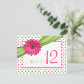 Carte de table Pois Mariage Rose Green Daisy (Debout devant)