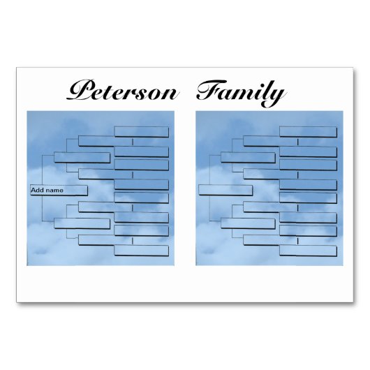 Carte de table pour le dîner en famille (Devant)