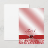 Carte de table pour les 40 ans de mariage de rubis (Devant / Derrière)