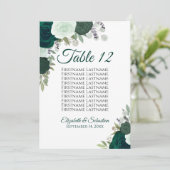 Carte de table pour Mariage Rose Emerald (Debout devant)