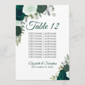 Carte de table pour Mariage Rose Emerald (Devant)