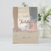 Carte de table pour mariage sur la plage (Debout devant)