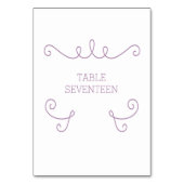 Carte de table pourpre Whimsical Flourd (Dos)