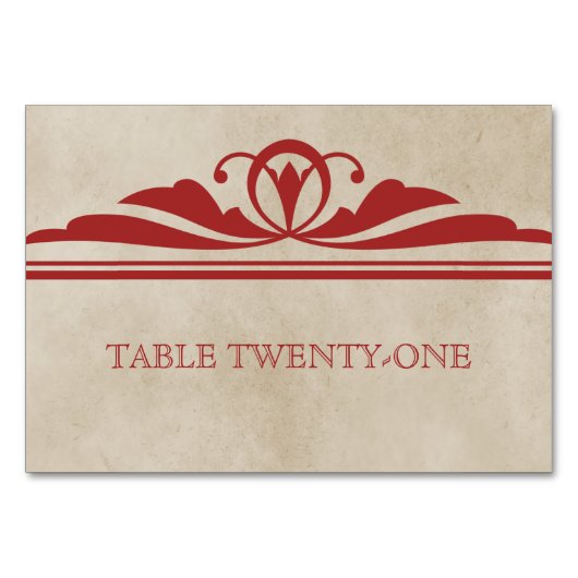 Carte de table Red Elegant Deco (Devant)