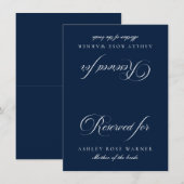 Carte de table réservée mariage classique ivoire b (Devant / Derrière)