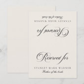 Carte de table réservée pour mariage classique ivo (Devant / Derrière)