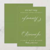 Carte de table réservée pour mariage classique ivo (Devant / Derrière)