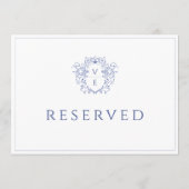 Carte de table réservée Regency Blue Monogram Cres (Dos)
