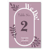 Carte de table Rococo Pink Simple Mariage (Dos)