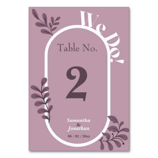 Carte de table Rococo Pink Simple Mariage (Dos)
