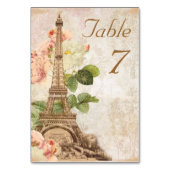 Carte de table romantique Vintage Paris Blue Hydra (Dos)
