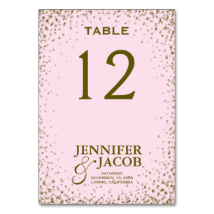 Carte de table Rose et or