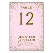 Carte de table | Rose et or (Dos)