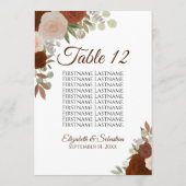Carte de table Rose Mariage pour tableau de bord (Dos)