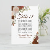 Carte de table Rose Mariage  pour tableau de bord  (Debout devant)