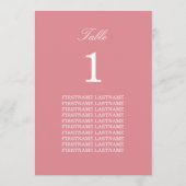 Carte de table rose pâle pour les noms d'invités (Dos)
