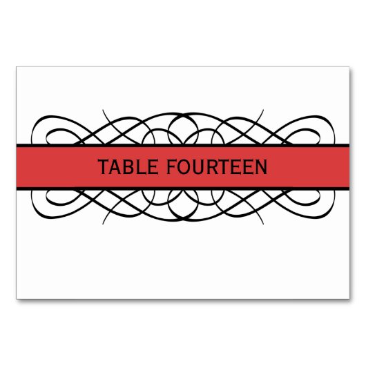 Carte de table rouge déco (Devant)