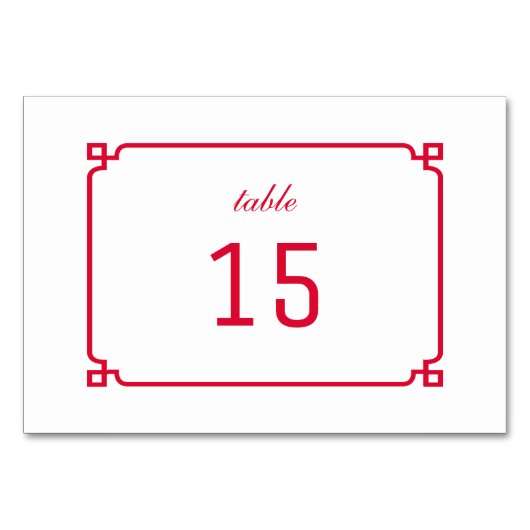 Carte de table rouge déco chic (Dos)