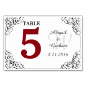 Carte de table rouge et blanche (Dos)