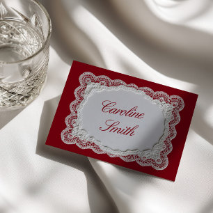 Carte de Table Rouge Red Old Money Dentelle Mariag