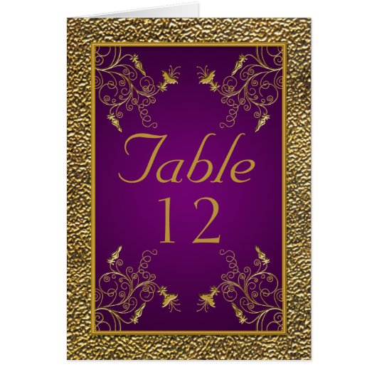 Carte de table royale violet et or (Devant)