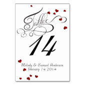 Carte de table Ruby Heart Confetti (Dos)