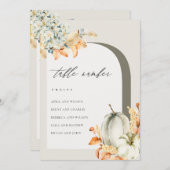 Carte de table Rustic Fall Citrouille Leafating Ch (Devant / Derrière)