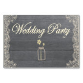 Carte de table Rustic Mason Jar et Lace Wedding Pa (Dos)