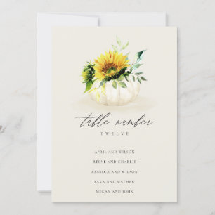 Carte de table Rustic Sunflower Citrouille