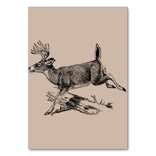 Carte de table Rustique Mariage de forêt de cerfs (Dos)