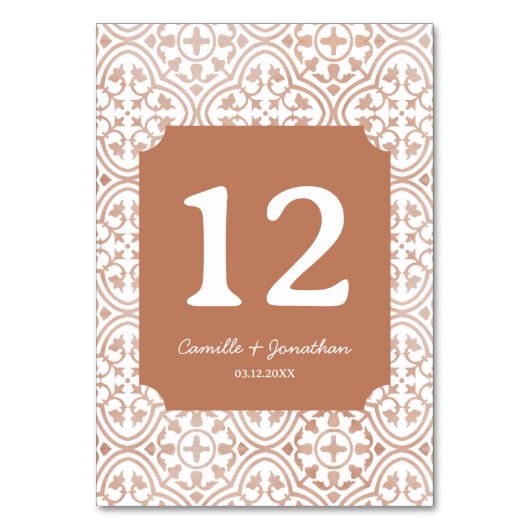 Carte de table Rustique Mariage en terre cuite (Dos)