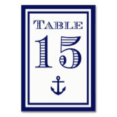 Carte de table simple ancre encadrée bleu marine # (Dos)
