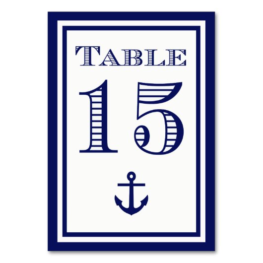 Carte de table simple ancre encadrée bleu marine # (Par défaut)