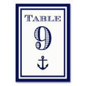 Carte de table simple ancre encadrée bleu marine # (Dos)