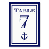 Carte de table simple ancre encadrée bleu marine # (Dos)