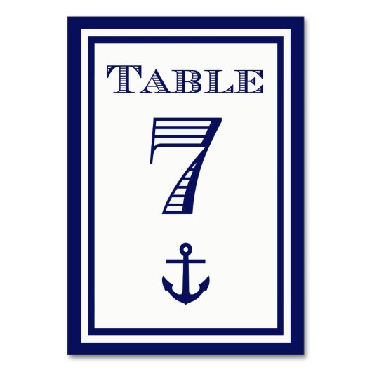 Carte de table simple ancre encadrée bleu marine # (Par défaut)