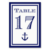 Carte de table simple ancre encadrée bleu marine # (Dos)