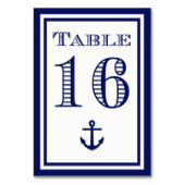 Carte de table simple ancre encadrée bleu marine # (Dos)