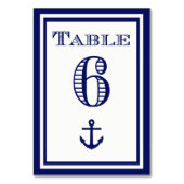 Carte de table simple ancre encadrée bleu marine # (Dos)