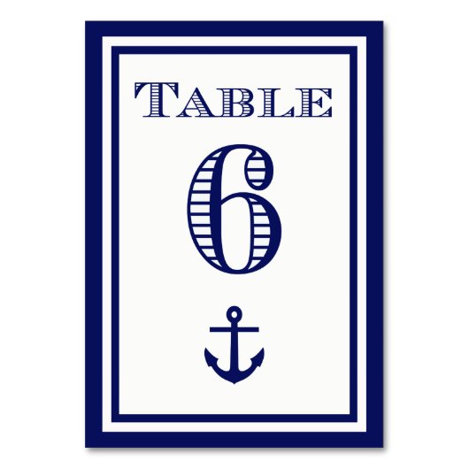 Carte de table simple ancre encadrée bleu marine # (Par défaut)