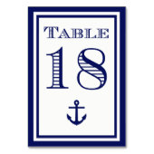 Carte de table simple ancre encadrée bleu marine # (Dos)