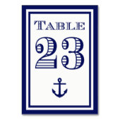 Carte de table simple ancre encadrée bleu marine # (Dos)