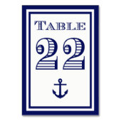 Carte de table simple ancre encadrée bleu marine # (Dos)