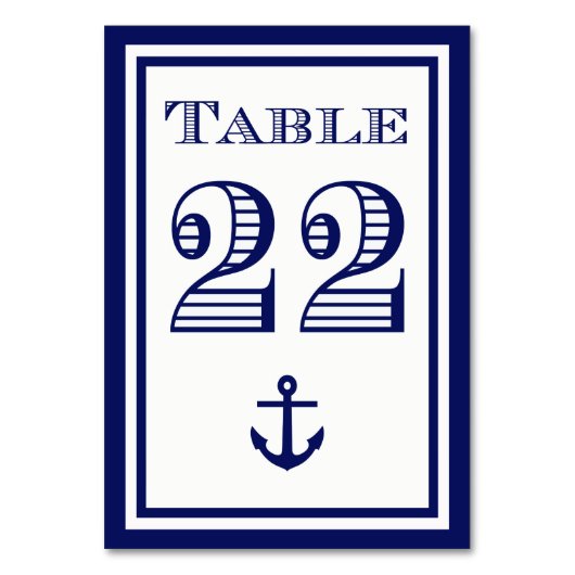 Carte de table simple ancre encadrée bleu marine # (Par défaut)